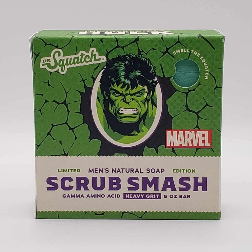 Dr. Squatch Incredible Hulk Scrub Smash Ltd Ed Bar Soap All Natural 5oz -Pk of 2